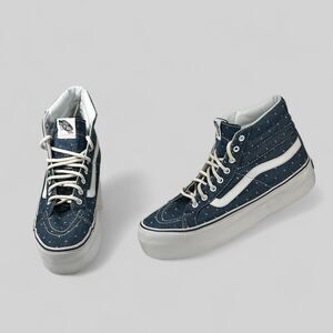 Vans Sk8 Hi Womens Size 10 Blue Platform Sneaker Shoes Casual High Top Mens 8.5